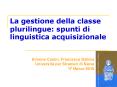 La gestione della classe plurilingue: spunti di linguistica acquisizionale PowerPoint PPT Presentation