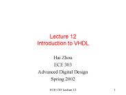 Lecture 12 Introduction to VHDL