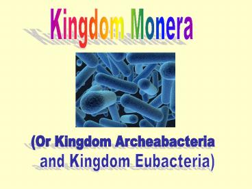 The Prokaryotes:  Domains:  Bacteria    Archaea