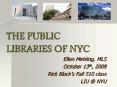 THE PUBLIC LIBRARIES OF NYC PowerPoint PPT Presentation