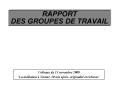 RAPPORT DES GROUPES DE TRAVAIL PowerPoint PPT Presentation