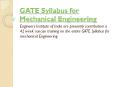 GATE Syllabus for Mechanical Engineering PowerPoint PPT Presentation