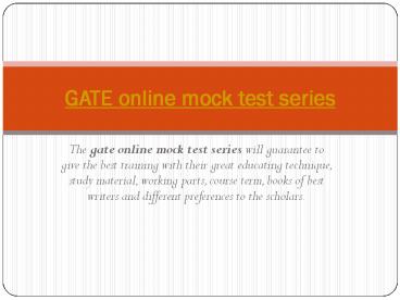 gate online mock test series