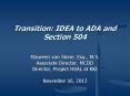 Transition: IDEA to ADA and Section 504 PowerPoint PPT Presentation
