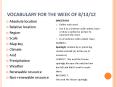 VOCABULARY FOR THE WEEK OF 8/13/12 PowerPoint PPT Presentation