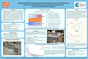 Enhanced Heat Exchange Using Microchannel Array Architectures