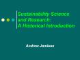 Sustainability Science and Research: A Historical Introduction PowerPoint PPT Presentation