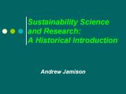 Sustainability Science and Research: A Historical Introduction