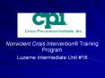 Nonviolent Crisis Intervention PowerPoint PPT Presentation