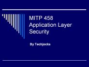 MITP 458 Application Layer Security