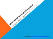 Definition of Business Architecture
