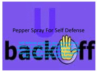 Pepper Spray For Self Defense