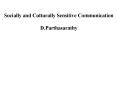 Socially and Culturally Sensitive Communication PowerPoint PPT Presentation