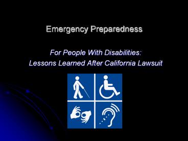 Emergency Preparedness