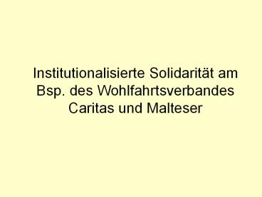 Institutionalisierte Solidarit