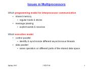Issues in Multiprocessors