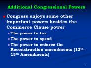 Additional Congressional Powers