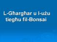 L-Gharghar u l-uzu   tieghu fil-Bonsai PowerPoint PPT Presentation