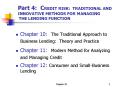 Part 4: CREDIT RISK: TRADITIONAL AND INNOVATIVE METHODS FOR MANAGING THE LENDING FUNCTION PowerPoint PPT Presentation