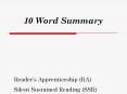 Go back through the reading and identify 10 KEY/ BUZZ words or phrases that help to illustrate the main ideas. Write the 10 word list down. Next, take the 10 words and expand them into 8-10 sentences that  PowerPoint PPT Presentation