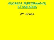 GEORGIA PERFORMANCE STANDARDS 2nd Grade