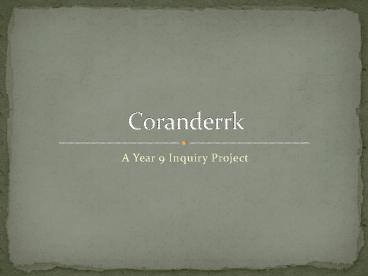 A Year 9 Inquiry Project