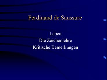 Ferdinand de Saussure