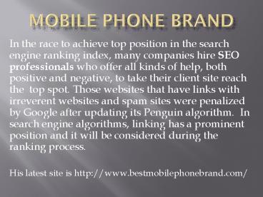 mobile phone brand
