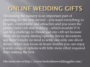 Online Wedding Gifts