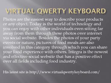 Virtual qwerty keyboard
