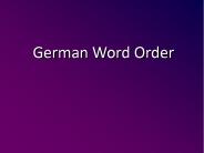 German Word Order