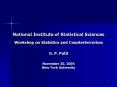 National Institute of Statistical Sciences Workshop on Statistics and Counterterrorism G. P. Patil November 20, 2004 New York University PowerPoint PPT Presentation