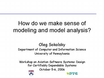 How do we make sense of modeling and model analysis?