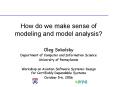 How do we make sense of modeling and model analysis? PowerPoint PPT Presentation