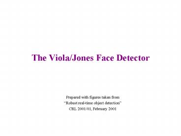 The Viola/Jones Face Detector