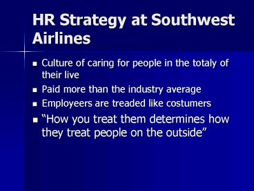 HR Strategy at Southwest Airlines