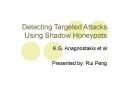 Detecting Targeted Attacks Using Shadow Honeypots PowerPoint PPT Presentation