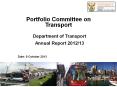 Portfolio Committee on Transport PowerPoint PPT Presentation