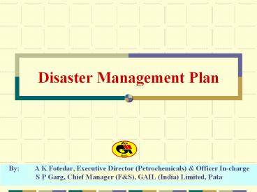 Disaster Management Plan