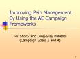 Improving Pain Management By Using the AE Campaign Frameworks PowerPoint PPT Presentation