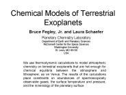 Chemical Models of Terrestrial Exoplanets
