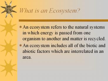 What is an Ecosystem?