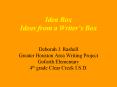 Idea Box Ideas from a Writer PowerPoint PPT Presentation