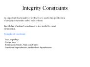 Integrity Constraints