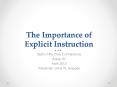 The Importance of Explicit Instruction PowerPoint PPT Presentation