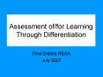 Assessment of/for Learning Through Differentiation PowerPoint PPT Presentation