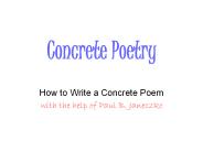 Concrete Poetry