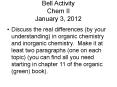 Bell Activity Chem II January 3, 2012 PowerPoint PPT Presentation
