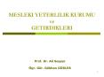 MESLEKI YETERLILIK KURUMU ve GETIRDIKLERI PowerPoint PPT Presentation