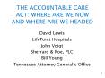 THE ACCOUNTABLE CARE ACT: WHERE ARE WE NOW AND WHERE ARE WE HEADED PowerPoint PPT Presentation